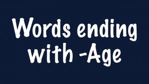 words ending in age